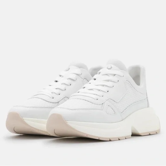 Stuart Weitzman SW, Authentic Designer, Willow Runner Mixed Media Sneakers - Picture 10 of 10